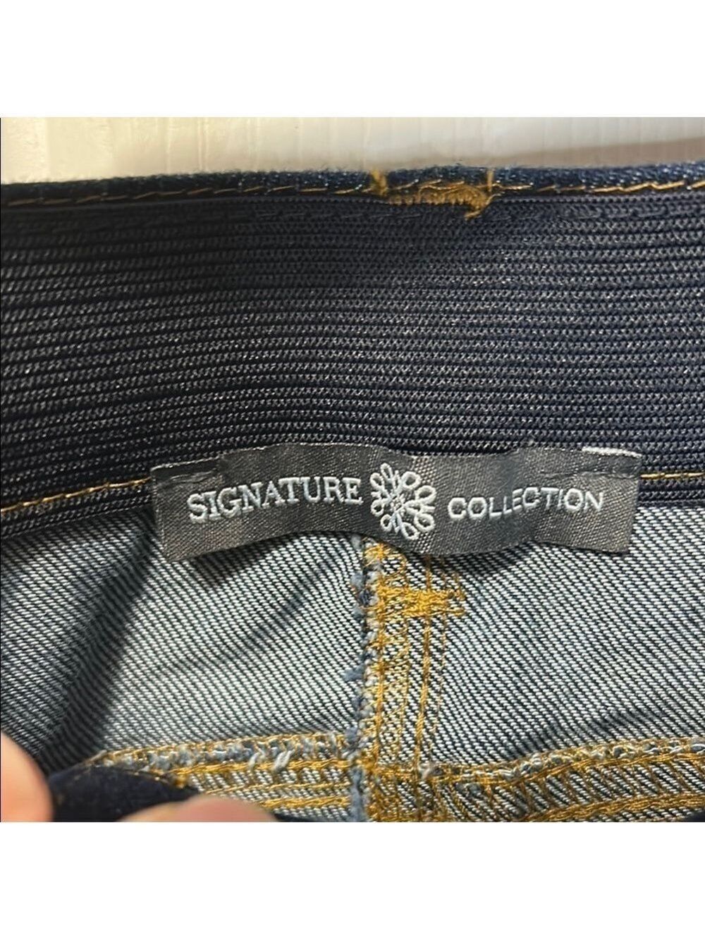 Avon Dark Blue Boot Cut Jeans Elastic Lined Waistband 22W NWOT - Picture 2 of 6